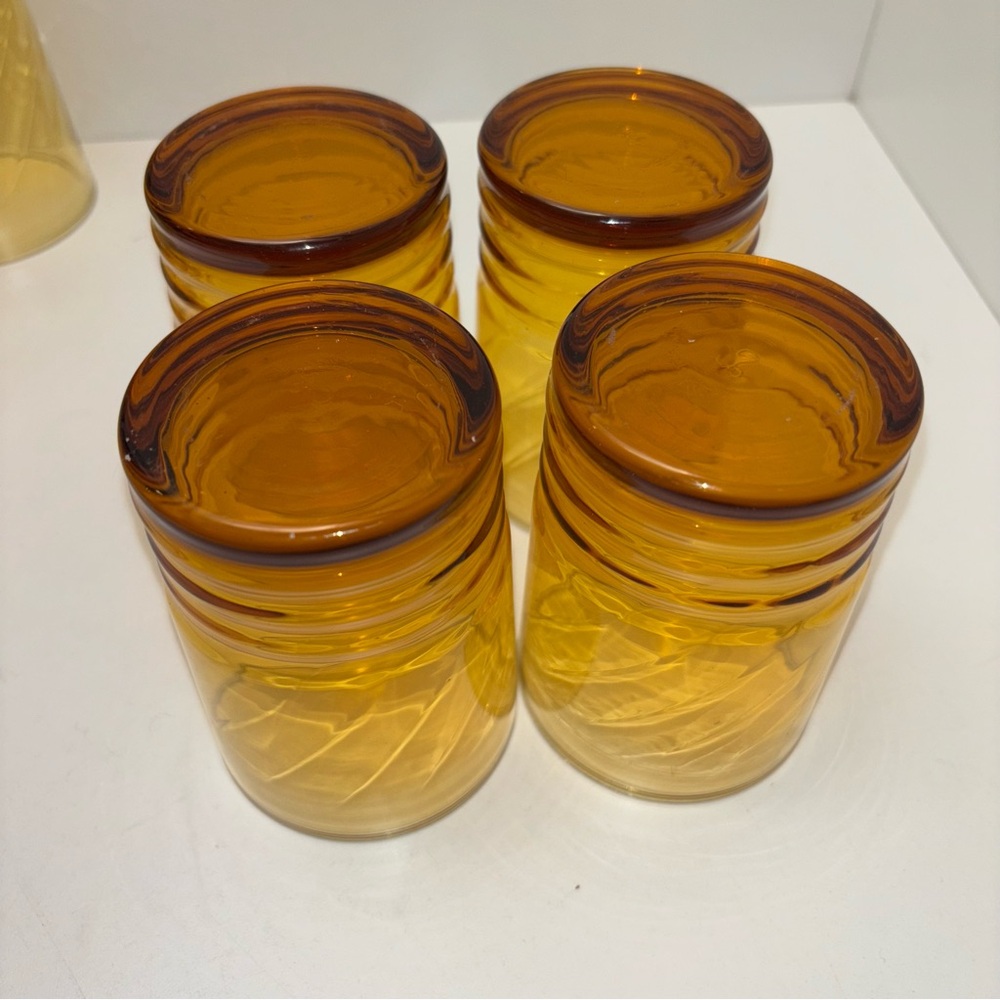Libbey set of 8 vintage Malibu Gold drinking glasses: 4 tall, 4 short - Picture 9 of 12